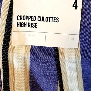 NWT high rise, cropped culottes